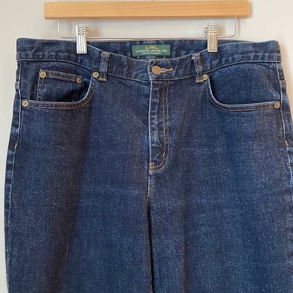 Lauren Ralph Lauren Jeans SZ 12 Bootcut Dark Wash Stretch Button Back Pockets - Picture 6 of 12